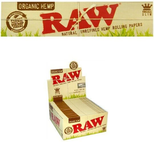 Raw Organic Hemp Cigarette Rolling Papers Slim King Size with Cone Tips 32 sheets 1pcs