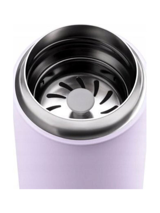 Ceramic Mug with Lid Purple 355ml