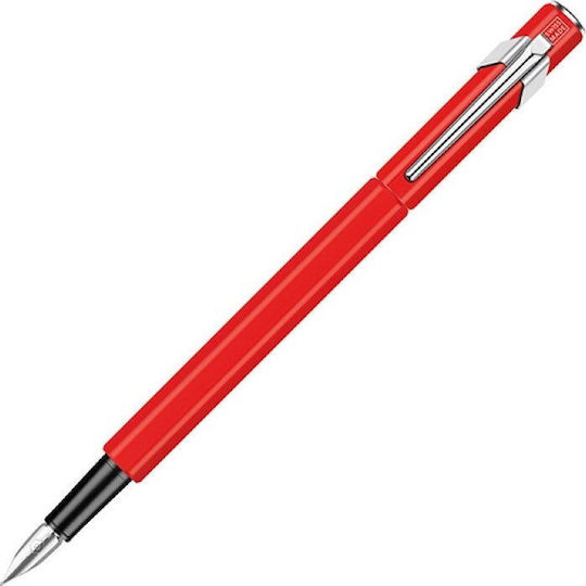 Fine Red Fountain Pen Made of Aluminum with Red Ink