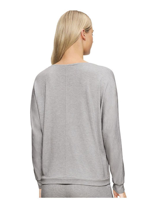 Triumph Women's Blouse Long Sleeve Light Grey Melange