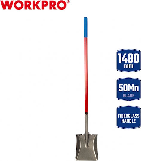 WorkPro Curved Shovel with Shaft 148cm and Fiberglass Handle