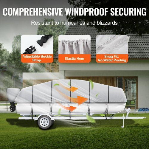 Vevor Pontoon Cover 23'-24' Waterproof Grey Fqczx800d2328o284v0