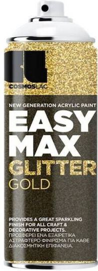 Cosmos Lac Σπρέι Βερνίκι MAX Υψηλής Θερμοκρασίας με Glitter Εφέ Χρυσό 400ml