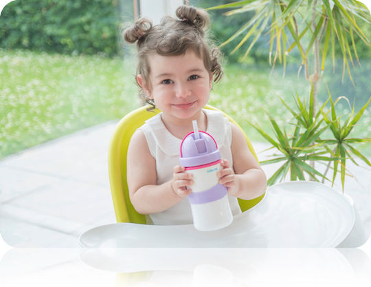 Kidsme Kids Water Bottle Thermos Silicone with Straw 300ml
