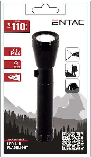 Entac Φακός IP44 με Μέγιστη Φωτεινότητα 110lm EFL-1W-ALU