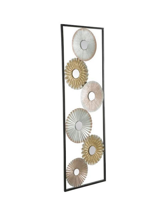 Mauro F Multicolour Wall Decor Made of Metallic 31x1.8x90cm