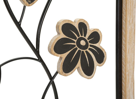 Mauro F Decorațiune Pentru Perete Neagră Din Lemn 30x2.5x60cm