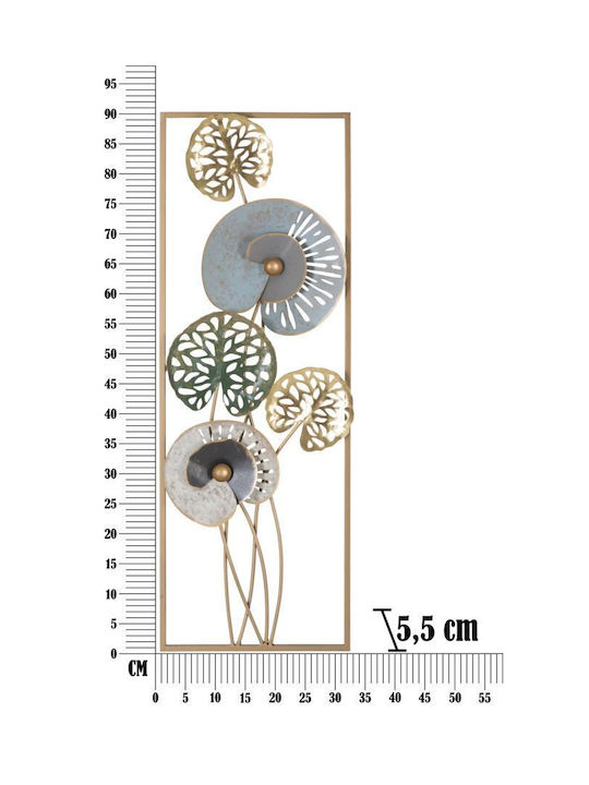 Mauro F Multicolour Wall Decor Made of Metal 31.2x5.5x90cm