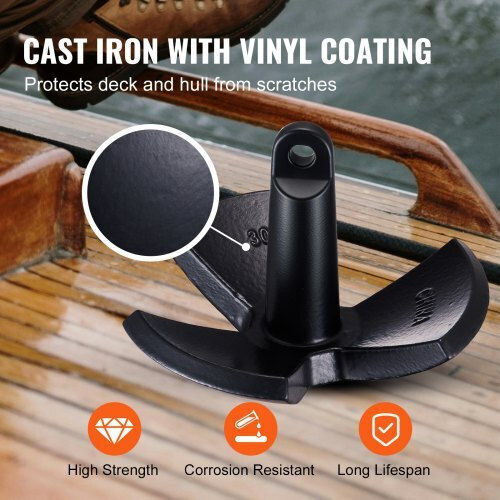 Vevor River Anchor 30 Lbs Black Coating Boat Up to 30 Ft Hmdpzt30b000v24zdv0
