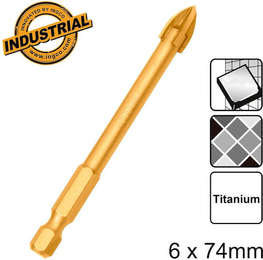 Τρυπάνι Πλακιδίων Γυαλιού 6x74mm Dbg1130601 6976051785507
