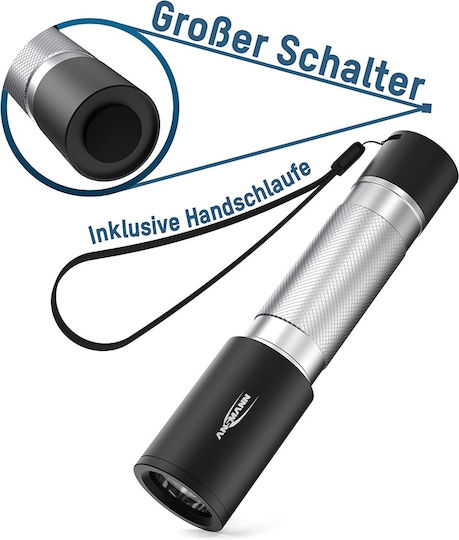 Ansmann Taschenlampe LED IPX4 mit maximaler Helligkeit 315lm Schwarz