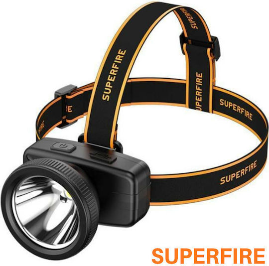 Superfire Επαναφορτιζόμενος Φακός Κεφαλής LED με Μέγιστη Φωτεινότητα 160lm Hl51