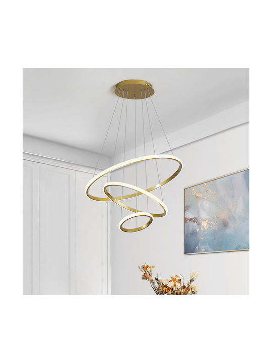 Powertech Adjustable Pendant Light Gold LED 60x60cm