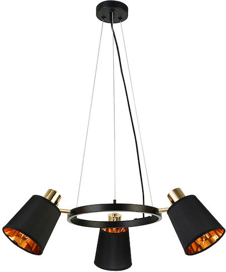 Aca Norma Pendant Light Black with Socket E27 63x63x100cm