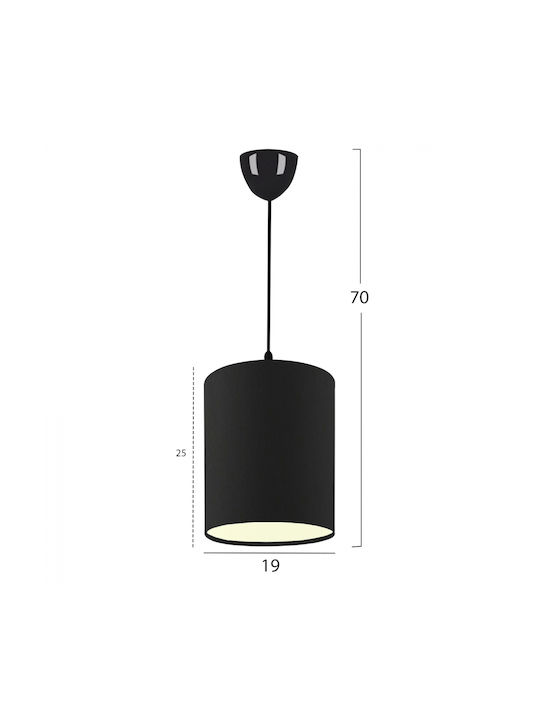 HomeMarkt Adjustable Pendant Light Black with Socket E14, E.14 19x25cm