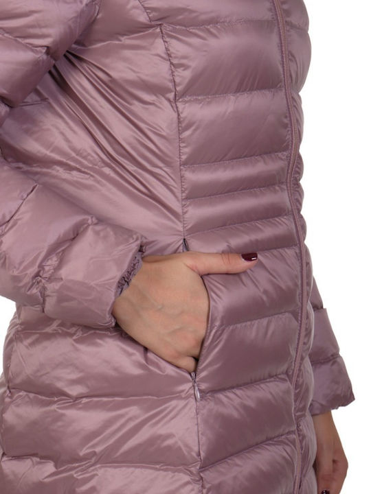 Women's Puffer Jacket for Winter with Hood Rotten Purple