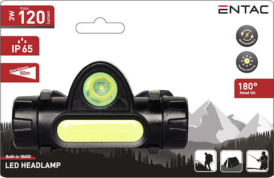 Entac Headlamp LED IP65 Dual Function with Maximum Brightness 120lm EHL-3W-180R