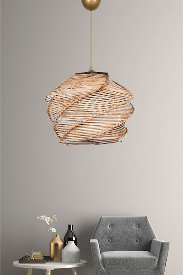 Verstellbar Hängelampe Beige Raster mit Fassung E27 32x26cm.