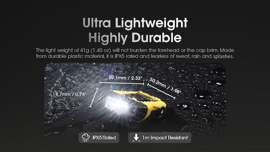 NiteCore Rechargeable Headlamp LED IPX5 with Maximum Brightness 150lm NU11 Black