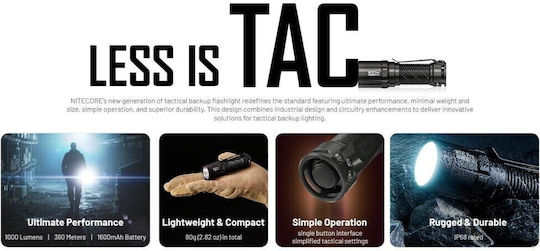 NiteCore Pro Taschenlampe LED IP68 mit maximaler Helligkeit 1000lm Multi Task Mt1c Pro Mehrfarbig