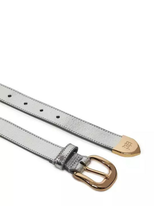 Tommy Hilfiger Φαρδιά Δερμάτινη Γυναικεία Ζώνη Ασημί Tommy Hilfiger Φαρδιά Δερμάτινη Γυναικεία Ζώνη Ασημί