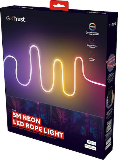 Trust Smart LED-Streifen Wi-Fi 5m Neon Flex mit Netzteil & Fernbedienung