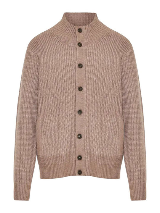 Men's Knitted Cardigan Cigar Mel Beige