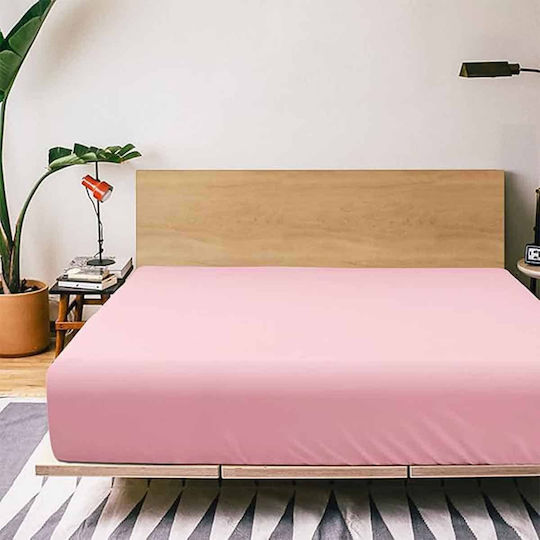 Astron Italy Dusty Υπέρδιπλο 160x200+40εκ. με Λάστιχο Dusty Rose