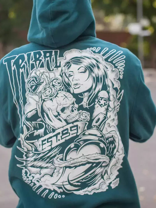 Sweatshirt with Hood Dark Teal