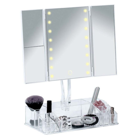 Wenko Lighted Makeup Mirror 23.5x23.5cm White