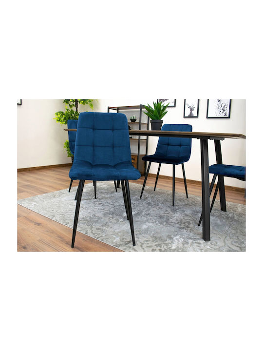 Scaune Sala de mese Catifelate Navy Blue 3buc 69x62x48buc