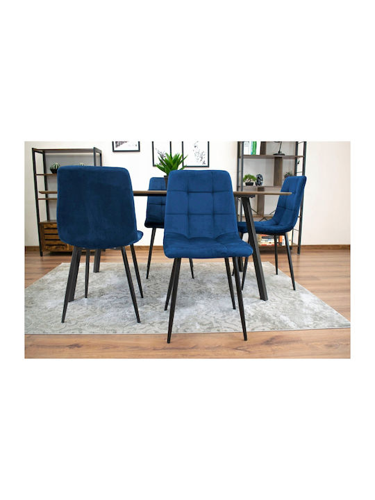 Scaune Sala de mese Catifelate Navy Blue 3buc 69x62x48buc