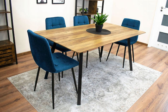 Καρέκλες Τραπεζαρίας Βελούδινες Navy Blue 3τμχ 69x62x48εκ.