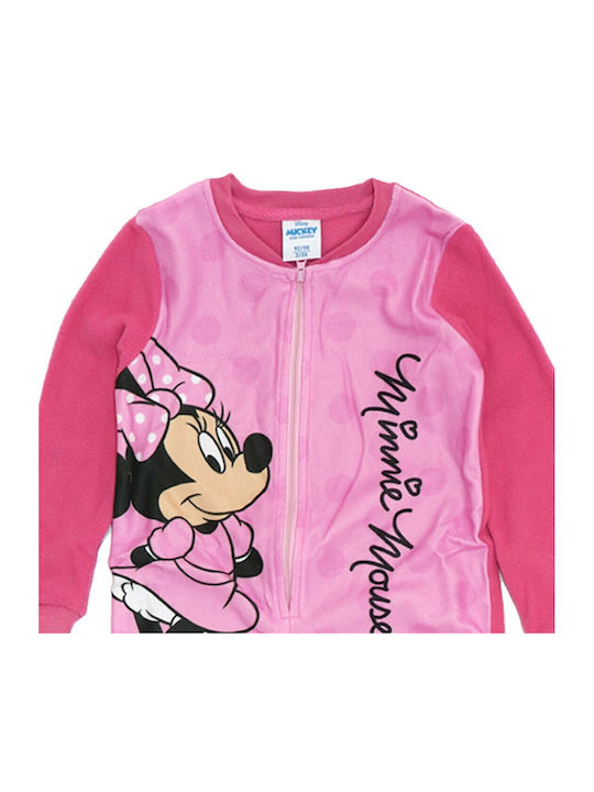 Disney Παιδική Πιτζάμα Ολόσωμη Χειμωνιάτικη Fleece Minnie Mouse Disney Παιδική Πιτζάμα Ολόσωμη Χειμωνιάτικη Fleece Minnie Mouse