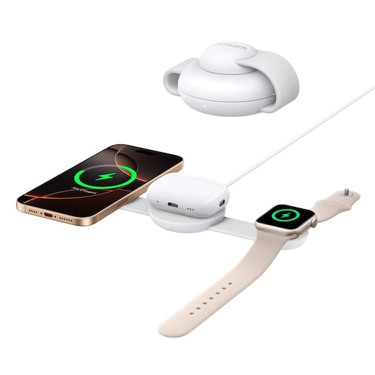 Anker Magsafe Ladegerät 15W Weißs (MagGo A25M8 3-in-1 Foldable Pad)