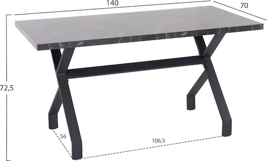 Lana Κουζίνας Μαύρο Μάρμαρο-μαύρα 140x70x72εκ. Lana Κουζίνας Μαύρο Μάρμαρο-μαύρα 140x70x72εκ.