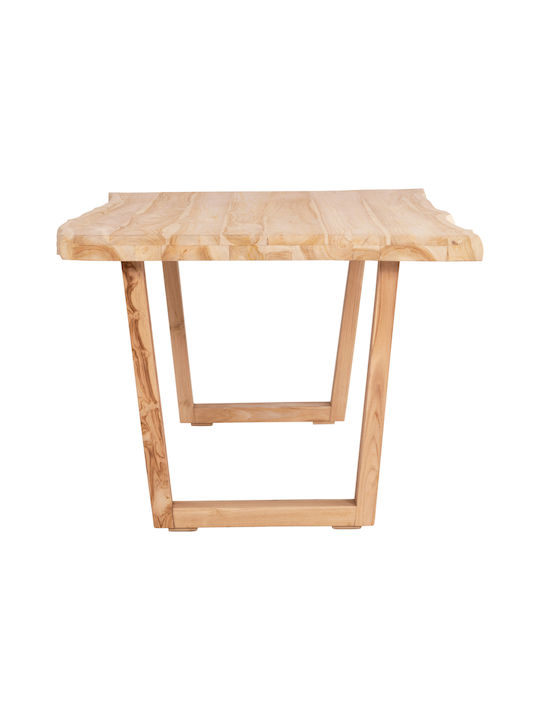 Leopold Masă Sala de mese din Lemn Masiv Light Natural 200.5x107x76buc