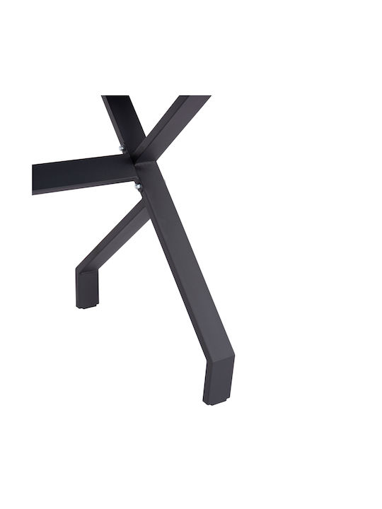 Lana Table Kitchen Wooden with Metal Frame Black Marble-black 140x70x72cm