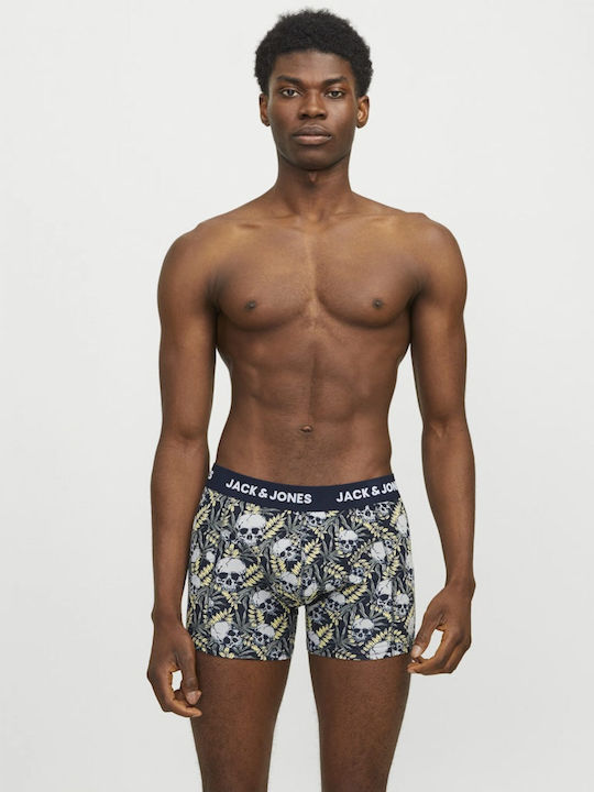 Jack & Jones Trunks Boxeri bărbătești 3Pachet Night Sky, Castor Gray, Black Oyster