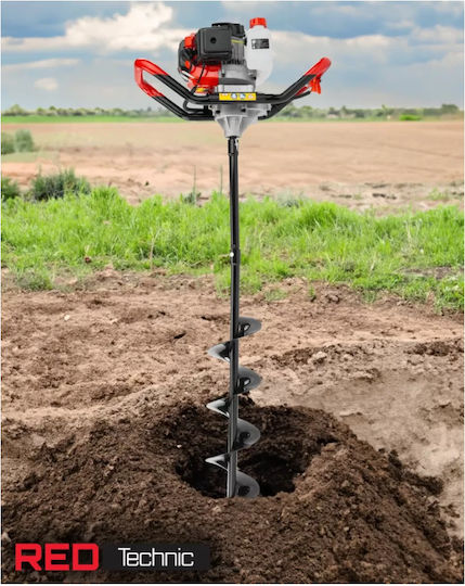 Foreză pe benzină cu 3 burghie 6 CP Roșu Technic Rtswg0106