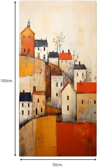 Megapap Houses On The Hill Πίνακας σε Καμβά 50x100cm