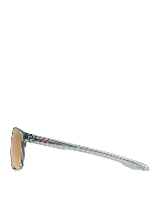 Uvex Unisex Sunglasses with Gray Plastic Frame and Red Mirror Lens S5330789916