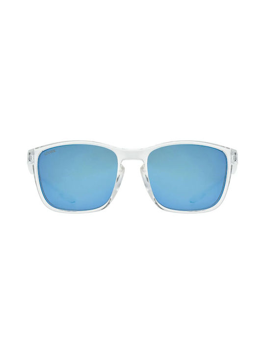 Uvex Sunglasses with Transparent Plastic Frame and Blue Mirror Lens S5330789116