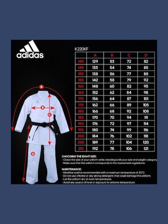 adidas K220kf Kumite Kids Karate Uniform Blue