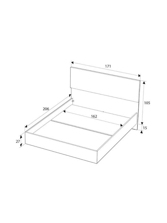 Oryana Bett Übergröße Holz Nussbaum Für Matratze 160x200cm GP009-0263