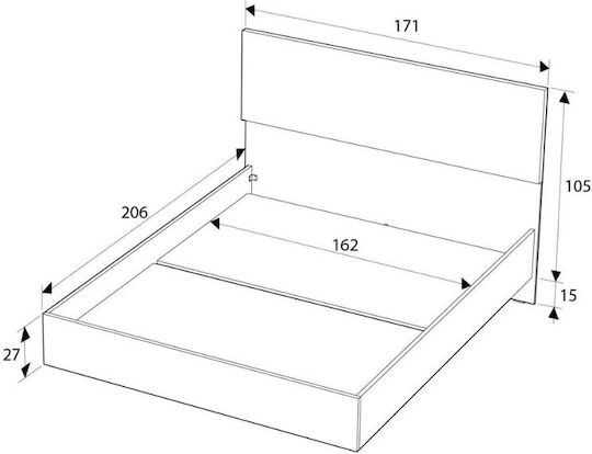 Oryana Bett Übergröße Holz Nussbaum Für Matratze 160x200cm GP009-0263