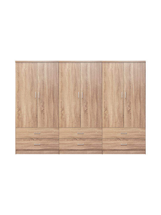 Sechs Türen Kleiderschrank Reina Sonoma 240x42x181cm