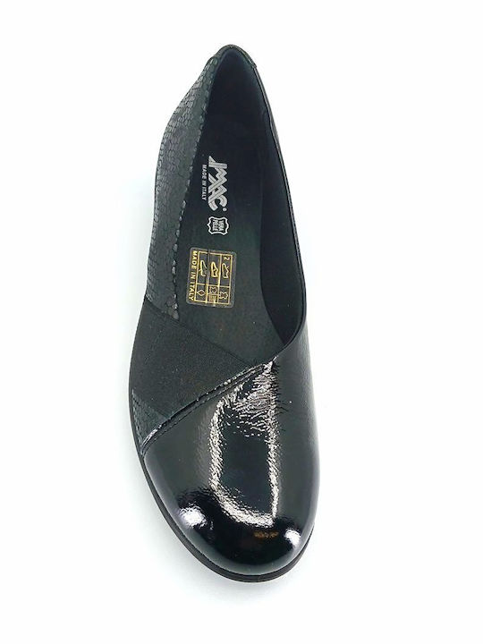 Ανατομικά Γυναικεία Slip-On Δερμάτινα Μαύρα