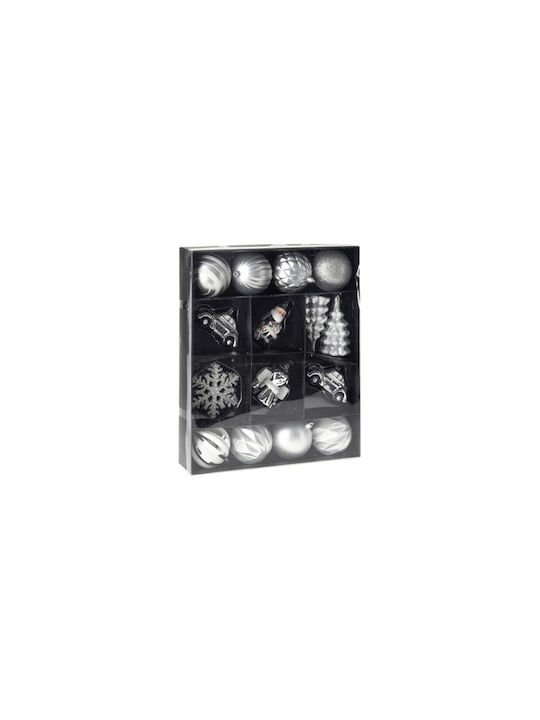 Στολίδια Σετ Ασημί 5x5cm 20τμχ