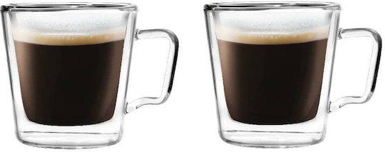 Vialli Design Set Tassen Espresso Glas Weiß 80ml 2Stück 5901638726407